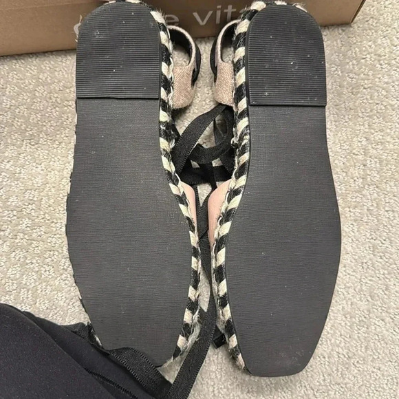 Linea Paolo Women's Ankle Wrap Braided Bottom Espadrille Flats Size 6.5 - Picture 7 of 8